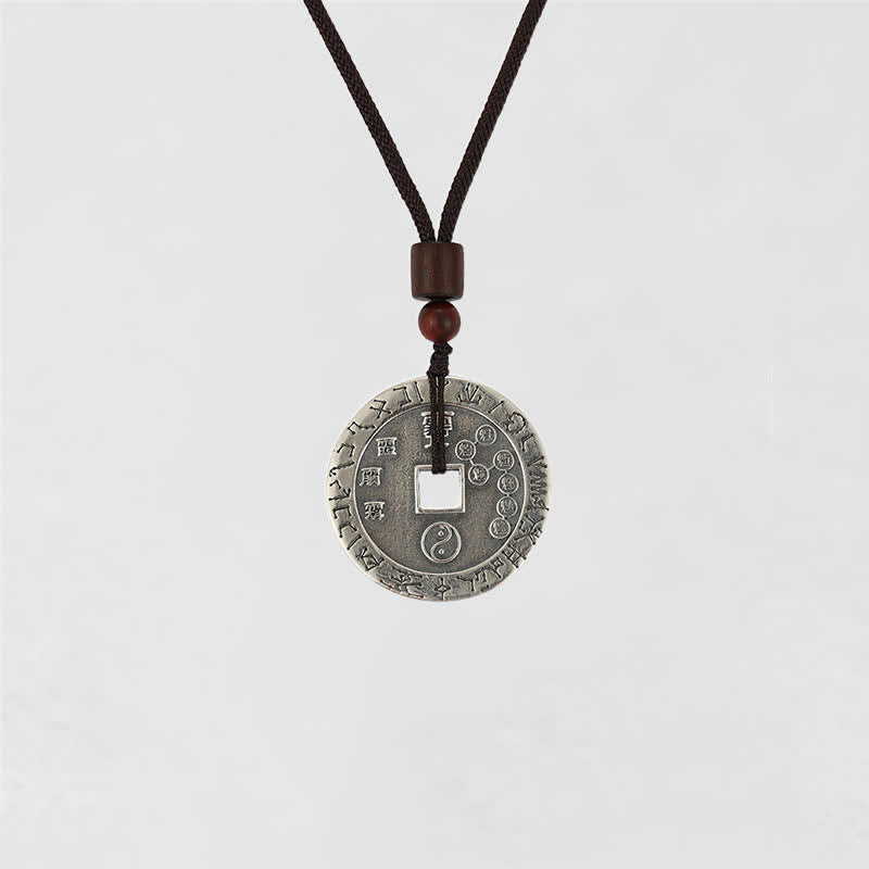 Collier pendentif en cuivre avec Buddha Stones Bagua Yin Yang et pièce de monnaie en forme d'étoile - image 14