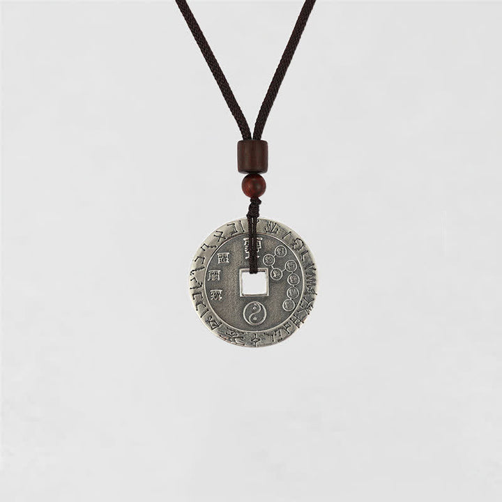 Collier pendentif en cuivre avec Buddha Stones Bagua Yin Yang et pièce de monnaie en forme d'étoile - image 14