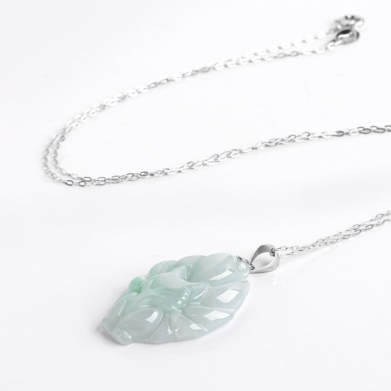 Collier pendentif en jade naturel Buddha Stones un renard à neuf queues et symbole de prospérité, chaîne en acier titane. - image 4