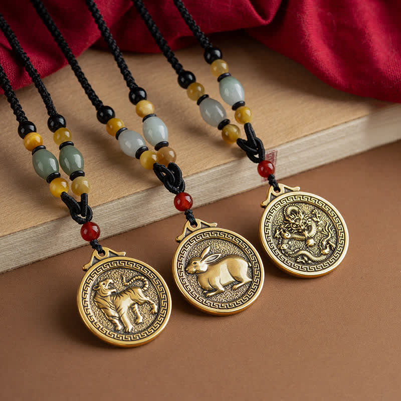 Collier avec pendentif et 12 bénédictions du zodiaque chinois - image 2