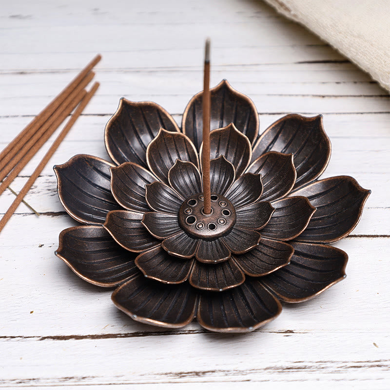 Brûleur d'encens créatif à six trous en forme de lotus Buddha Stones