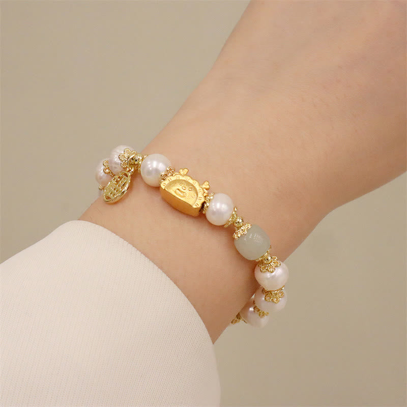 Buddha Stones Année du Dragon Agate Rouge Quartz Fraise Obsidienne Noire Jade Grenat Perle Cinabre Dumpling Dragon Luck Fu Bracelet Caractère
