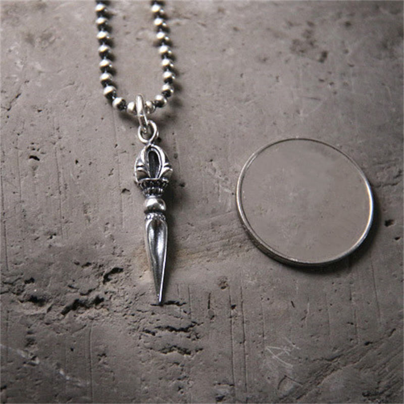 Collier pendentif force puissance spirituelle Dorje Vajra en argent sterling 925 Buddha Stones