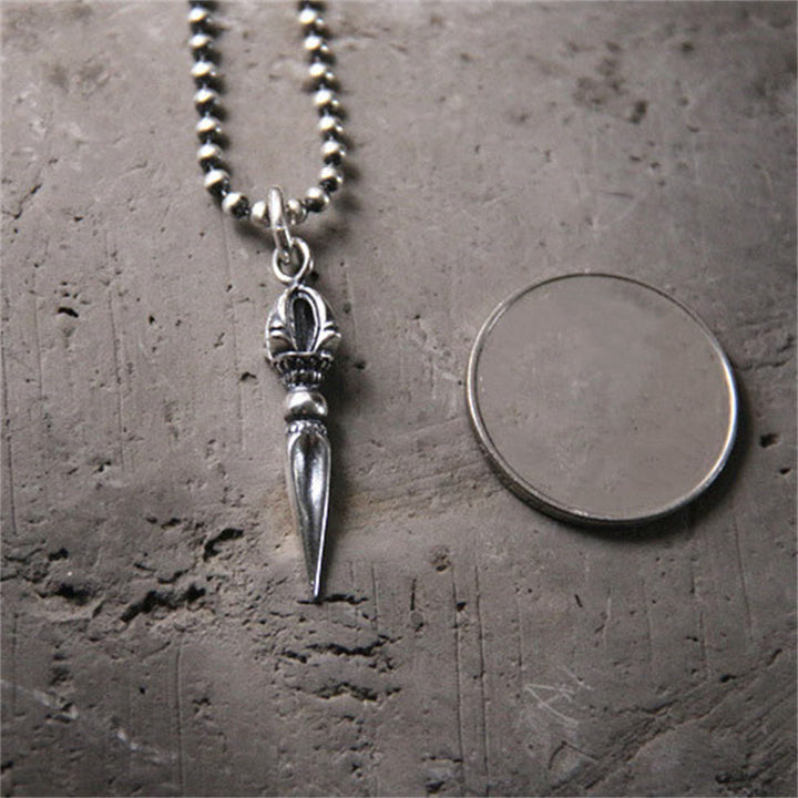 Collier pendentif force puissance spirituelle Dorje Vajra en argent sterling 925 Buddha Stones