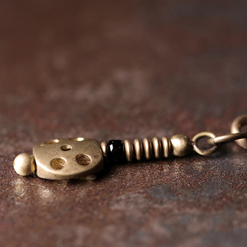 Bracelet multicouche positif en cuivre et bois d'ébène avec Buddha Stones arc-en-ciel obsidienne