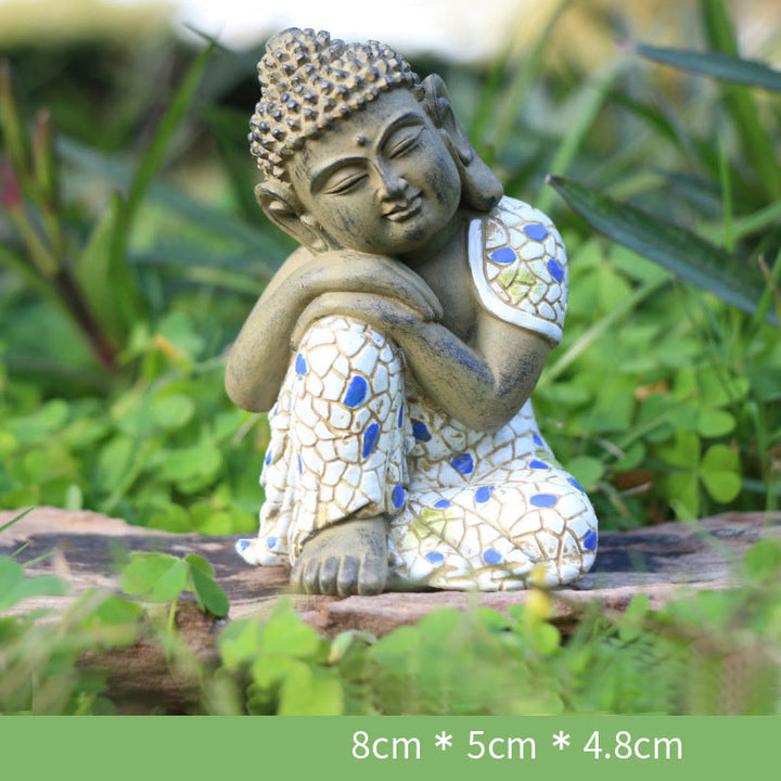 Statue de Bouddha Zen en Méditation Sérénité Figurine en Résine Décoration de la Maison
