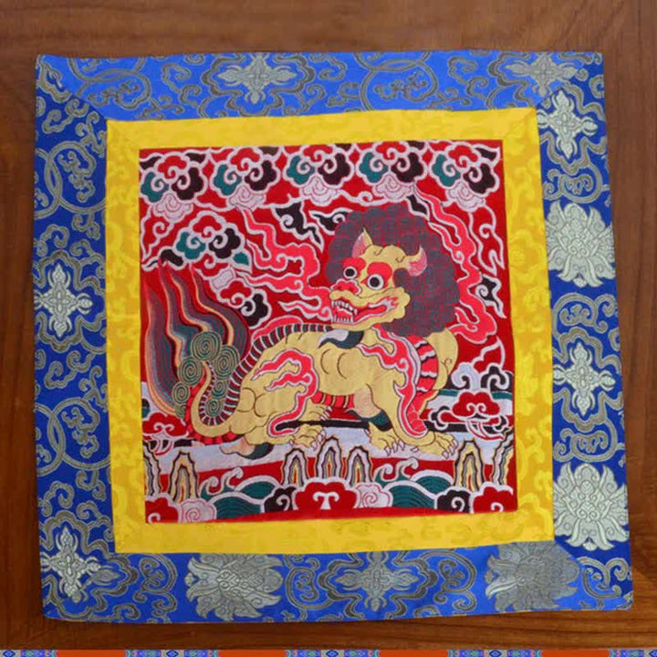 Tapis d'autel de prière Fengshui Kirin Tapis de méditation de guérison Symbole de bon augure