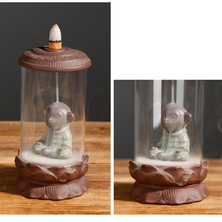 Fontaine à fumée à reflux en argile violette Wukong Monkey King pour pare-brise et décoration