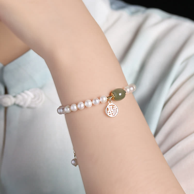 Bracelet de perles de guérison et de bonheur en jade Hetian Buddha Stones