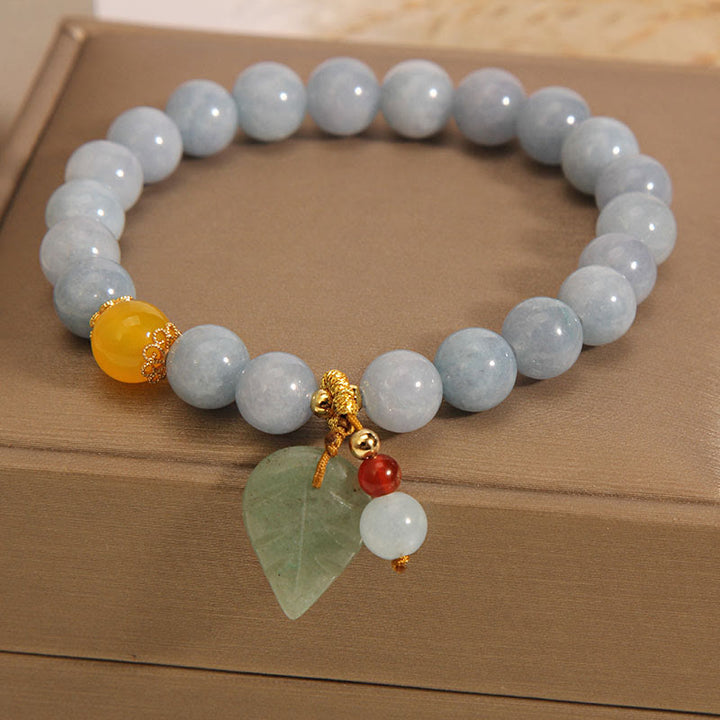 Bracelet de guérison en jade et aigue-marine avec Buddha Stones