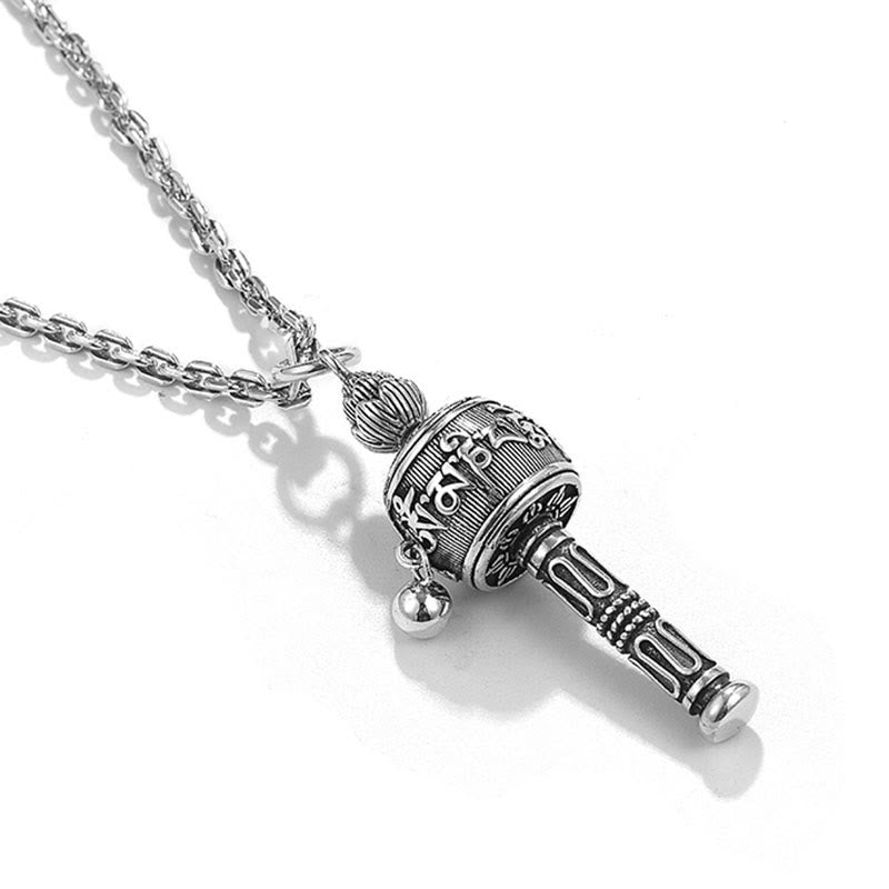 Collier pendentif rotatif en Buddha Stones tibétain Om Mani Padme Hum avec roue de prière Lotus Sagesse - image 10