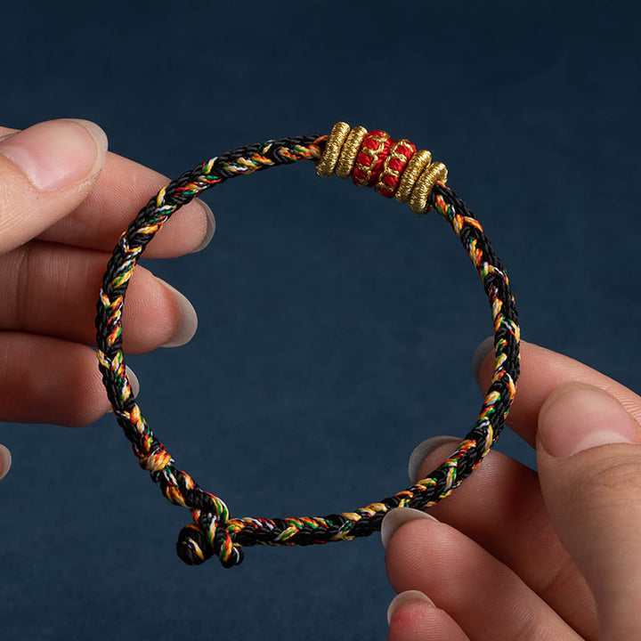 Bracelet en corde tressée fait main en Buddha Stones du zodiaque chinois du Tibet