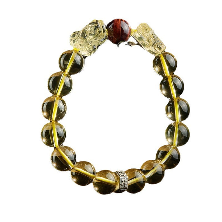 Bracelet de protection de prospérité en œil de tigre double PiXiu en Buddha Stones