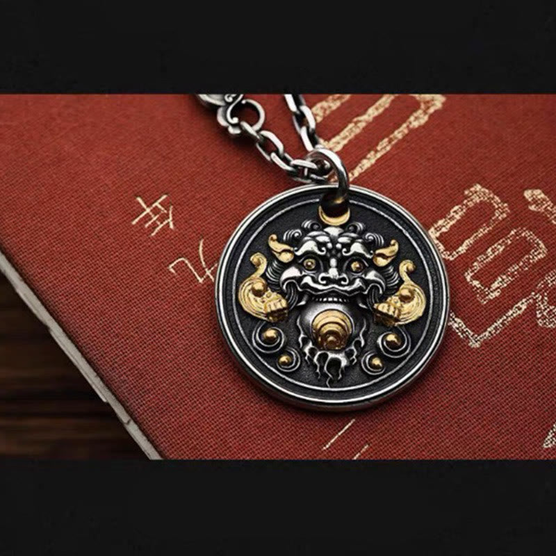 Collier pendentif amulette de guérison tibétaine Kirtimukha en Buddha Stones