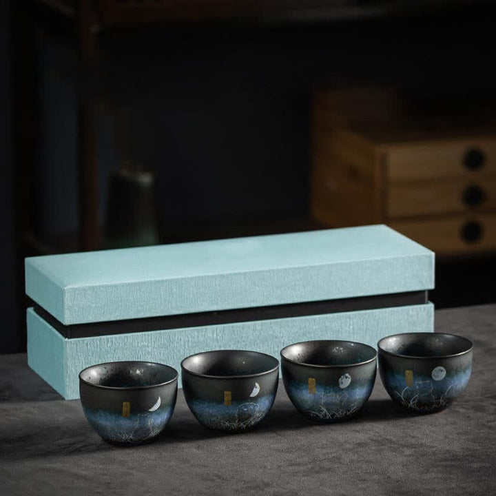 Tasse à thé en céramique Buddha Stones Lovely Cat Tasses à thé noir 140 ml