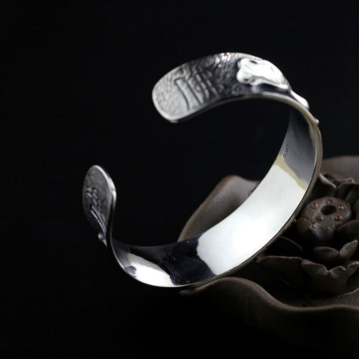 Bracelet réglable en argent sterling 925 Buddha Stones et fleur de lotus