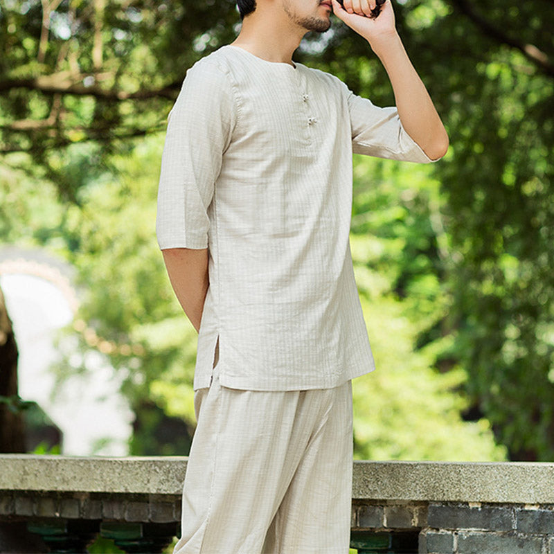 Ensemble de vêtements pour hommes Buddha Stones, méditation, prière, pratique spirituelle zen - Kaki - US/UK/AU42，EU52 (2XL)  - image 6