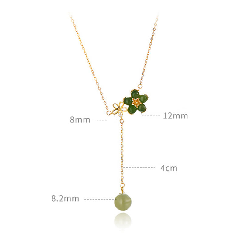 Buddha Stones Buddha Stones Argent Sterling 925 Collier en forme de fleur de prunier pendentif porte-bonheur