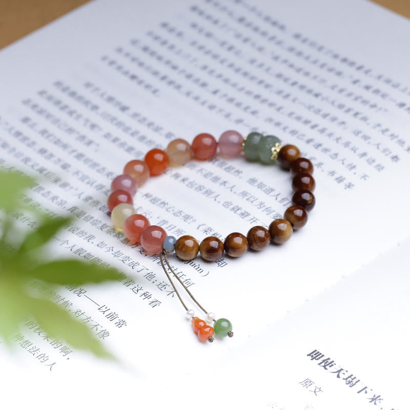 Bracelet de protection de richesse en jade Hetian et agate Yanyuan en graines de Kuka et Buddha Stones