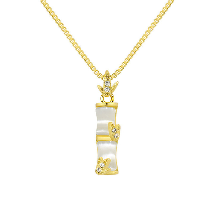 Collier pendentif harmonieux en calcédoine et bambou avec Buddha Stones