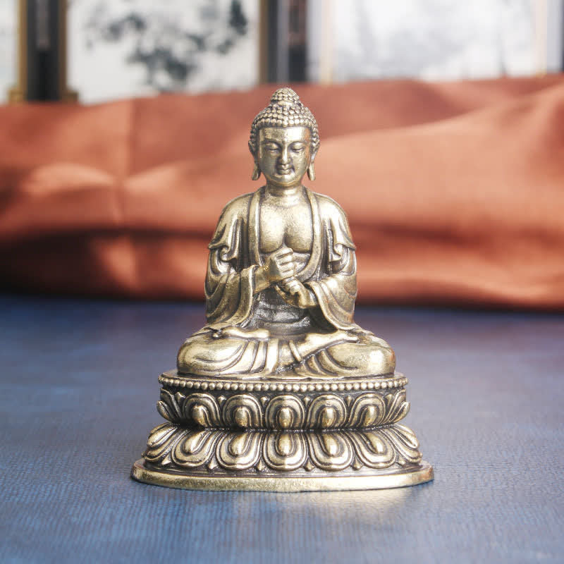 Statue décorative en cuivre du Bouddha Tathagata Sérénité - 49*63 mm - image 0