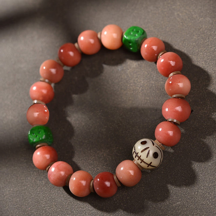 Bracelet porte-bonheur tibétain en perles dzi en Buddha Stones