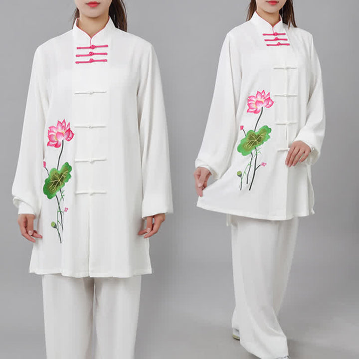 Ensemble de vêtements pour femmes Buddha Stones, fleur de lotus, motif feuille, Tai Chi, méditation, prière, pratique spirituelle zen - image 3