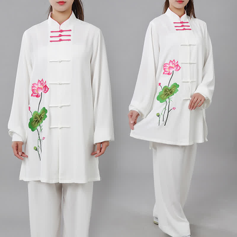 Ensemble de vêtements pour femmes Buddha Stones, fleur de lotus, motif feuille, Tai Chi, méditation, prière, pratique spirituelle zen - image 2