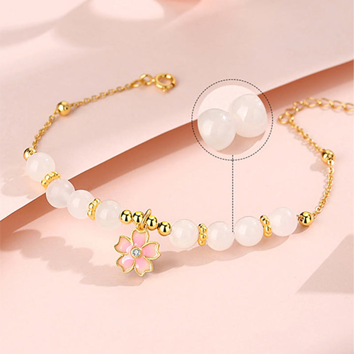 Bracelet de protection en argent sterling 925 et jade blanc Hetian Buddha Stones