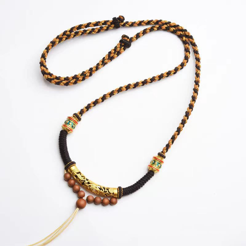 Collier pendentif en corde avec nœud King Kong tibétain fait à la main en Buddha Stones Om Mani Padme Hum - image 8