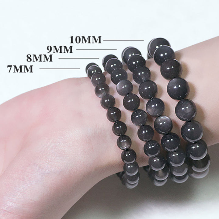 Bracelet de perles d'amour positif en pierre de lune naturelle