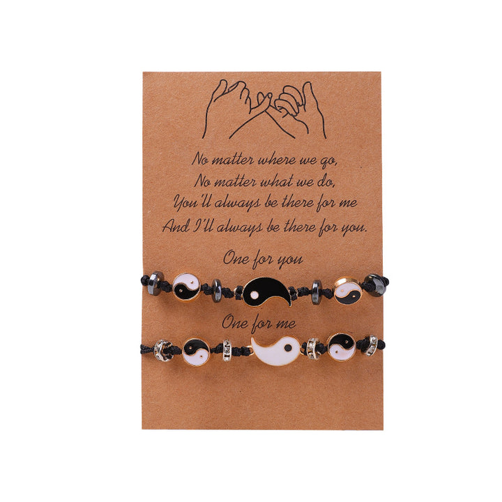 Bracelet couple Yin Yang Hématite Buddha Stones 2 pièces