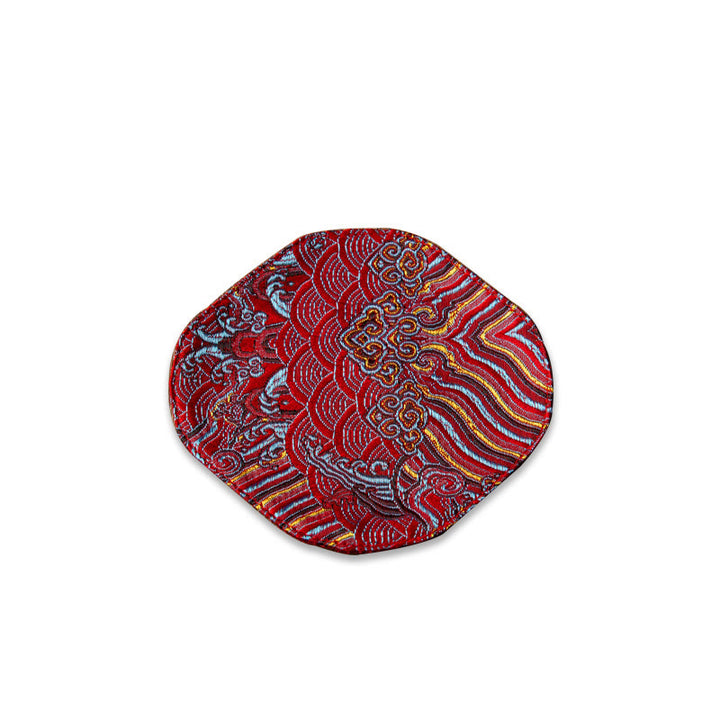 Buddha Stones vintage et vagues de la mer, dessous de verre pour tasse à thé, tapis à thé Kung Fu