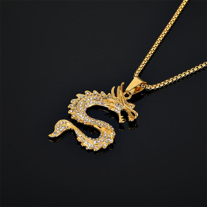Collier pendentif protection en zircon Buddha Stones et dragon du zodiaque chinois - image 3