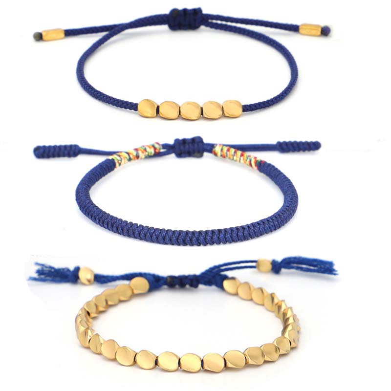 Ensemble de 3 bracelets tibétains en Buddha Stones avec protection et chance