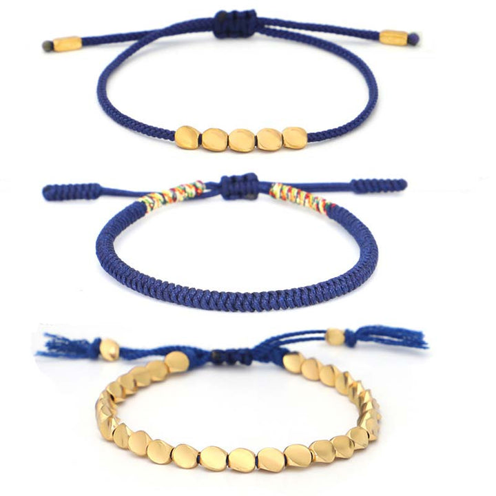 Ensemble de 3 bracelets tibétains en Buddha Stones avec protection et chance