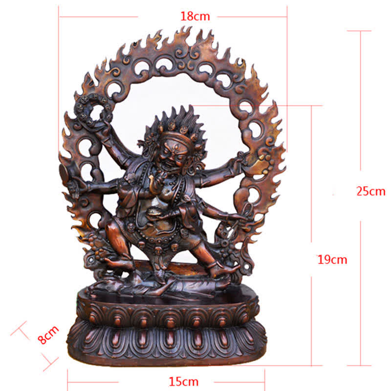 Statue de Bouddha en cuivre de la compassion de Mahakala du Tibet