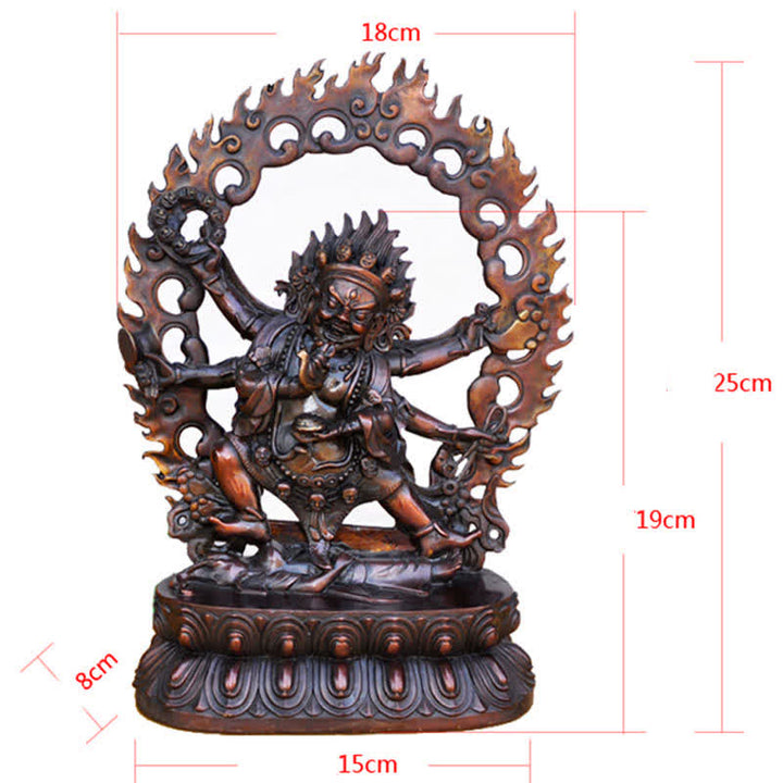 Statue de Bouddha en cuivre de la compassion de Mahakala du Tibet