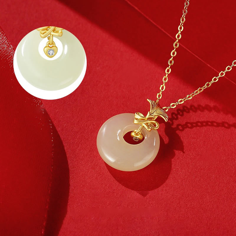 Collier pendentif fleur d'œillet en jade Hetian naturel en argent sterling 925 Buddha Stones - image 1