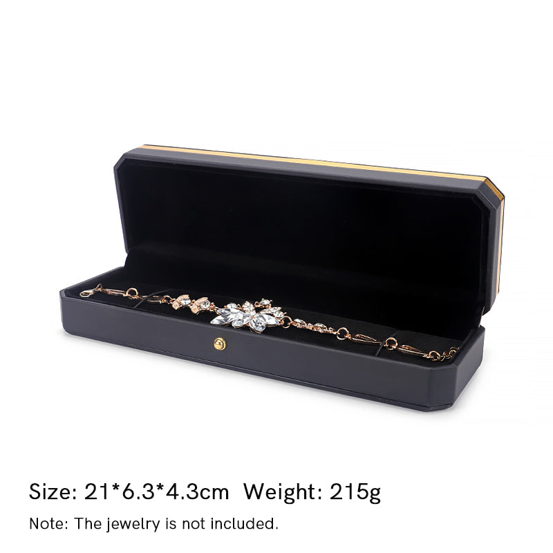 Coffret de rangement pour bijoux Coffret cadeau en cuir PU - Noir - Boîte à chaîne (21*6,3*4,3 cm) - image 17