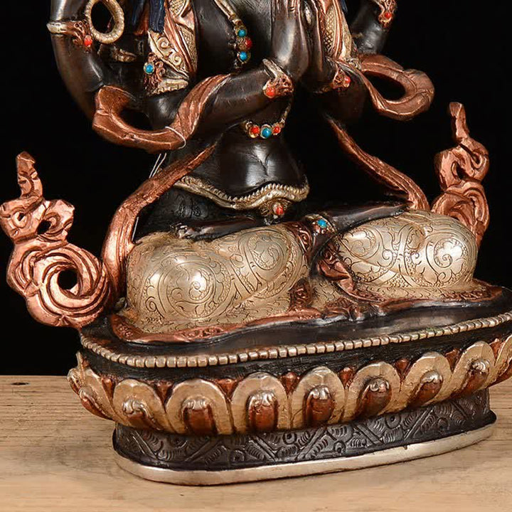 Statue décorative en cuivre de protection à quatre bras du Bodhisattva Chenrezig Avalokitesvara - image 11