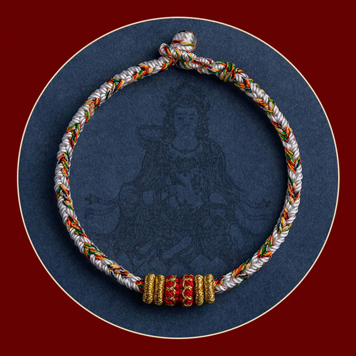 Bracelet en corde tressée fait main en Buddha Stones du zodiaque chinois du Tibet