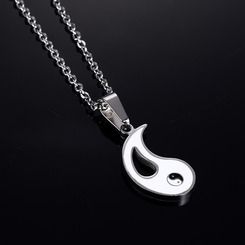 Collier avec pendentif Yin Yang pour couple, 2 pièces
