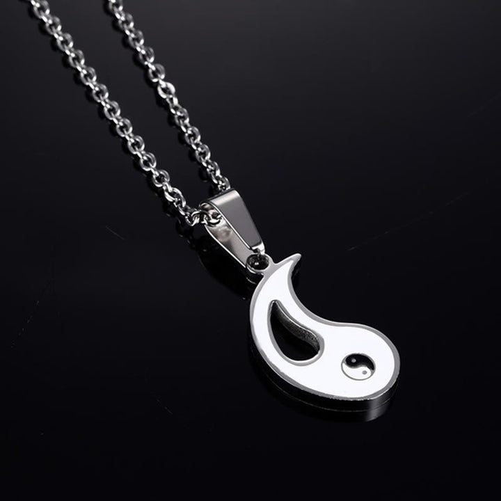 Collier avec pendentif Yin Yang pour couple, 2 pièces
