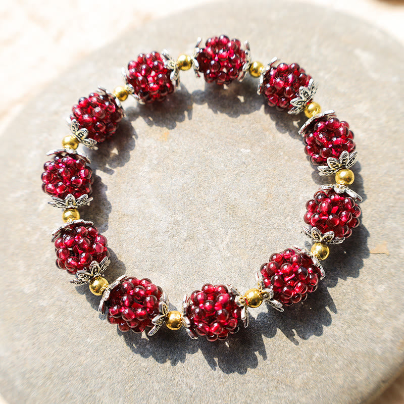 Bracelet de guérison en grenat naturel Buddha Stones - image 2
