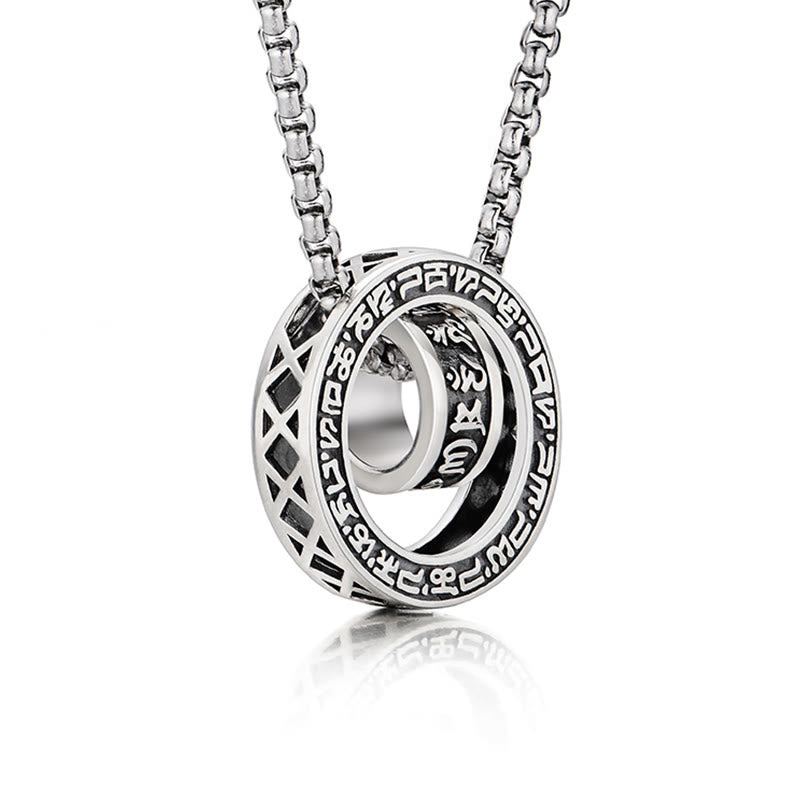 Collier pendentif tibétain en Buddha Stones Om Mani Padme Hum sculpté en chaîne de paix et de pureté - image 2