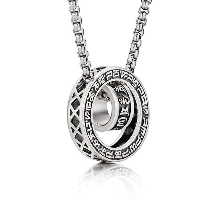 Collier pendentif tibétain en Buddha Stones Om Mani Padme Hum sculpté en chaîne de paix et de pureté - image 2