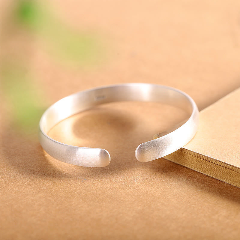 Bracelet manchette porte-bonheur en argent sterling 999 Buddha Stones et poisson koï - image 2