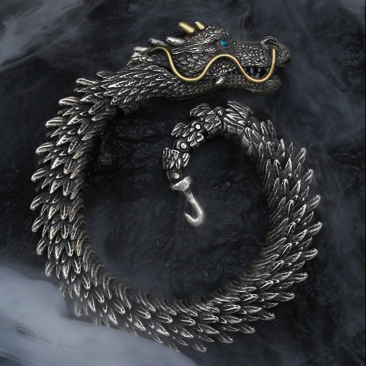 Bracelet chaîne de protection porte-bonheur en Buddha Stones, dragon nordique, fait à la main
