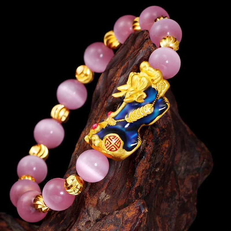 Bracelet porte-bonheur œil de chat Pixiu Buddha Stones